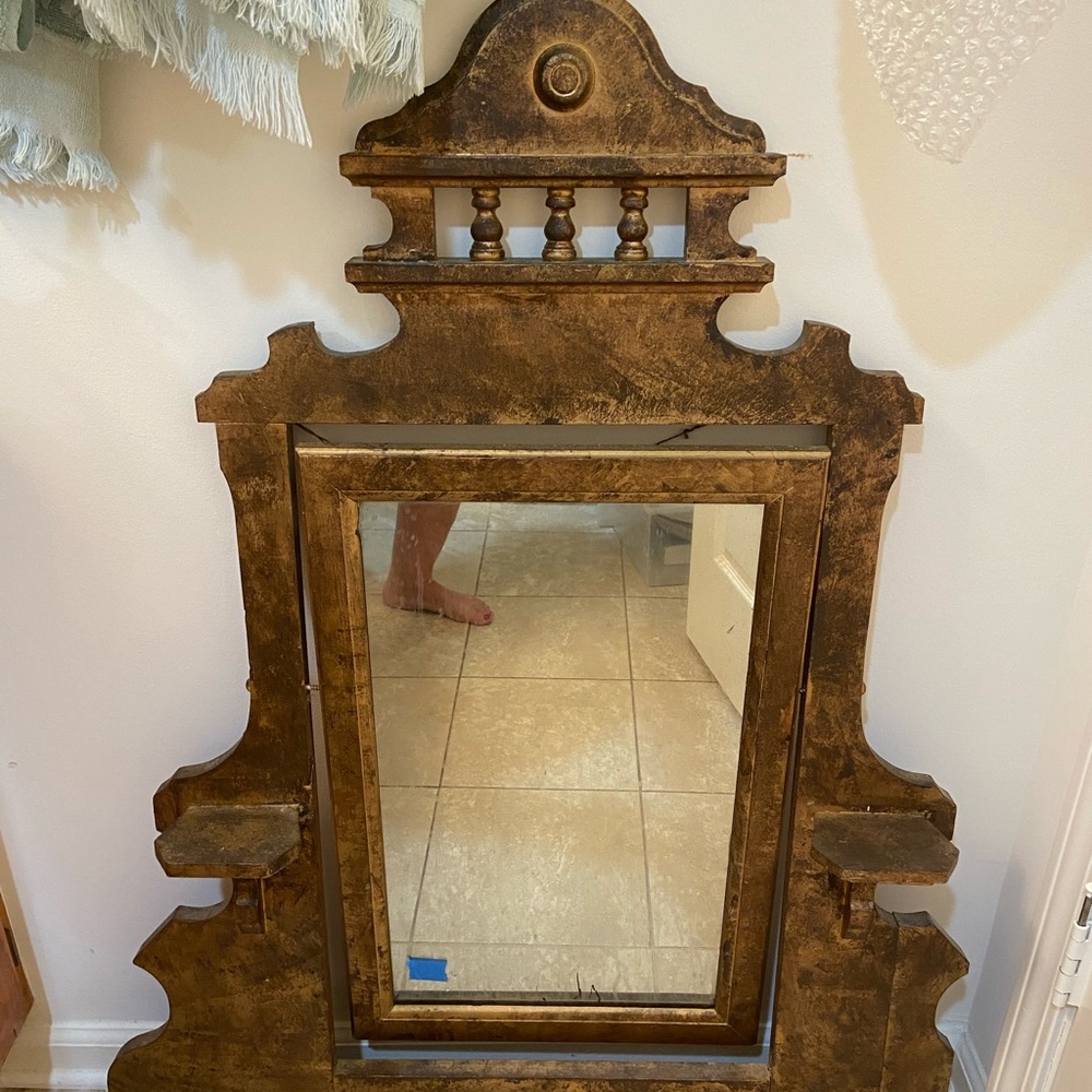 Unique Vintage Mirror in wooden frame